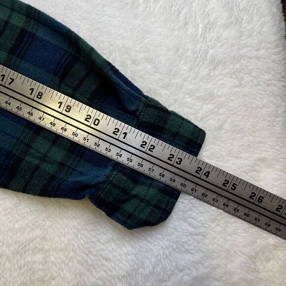 Woolrich Shirt Mens XL Button Plaid Flannel Long Sleeve Blue Green Cotton Extra - Picture 11 of 12